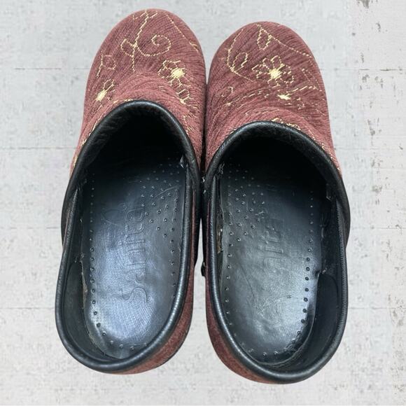 SANITA Original Danish Clogs Brown Floral Tapestry Shoes Women US 6 EUR 36 Boho - Picture 9 of 10